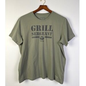 Life is Good Grill Sergeant‎ Green Graphic T-Shirt BBQ Dadcore XXL New